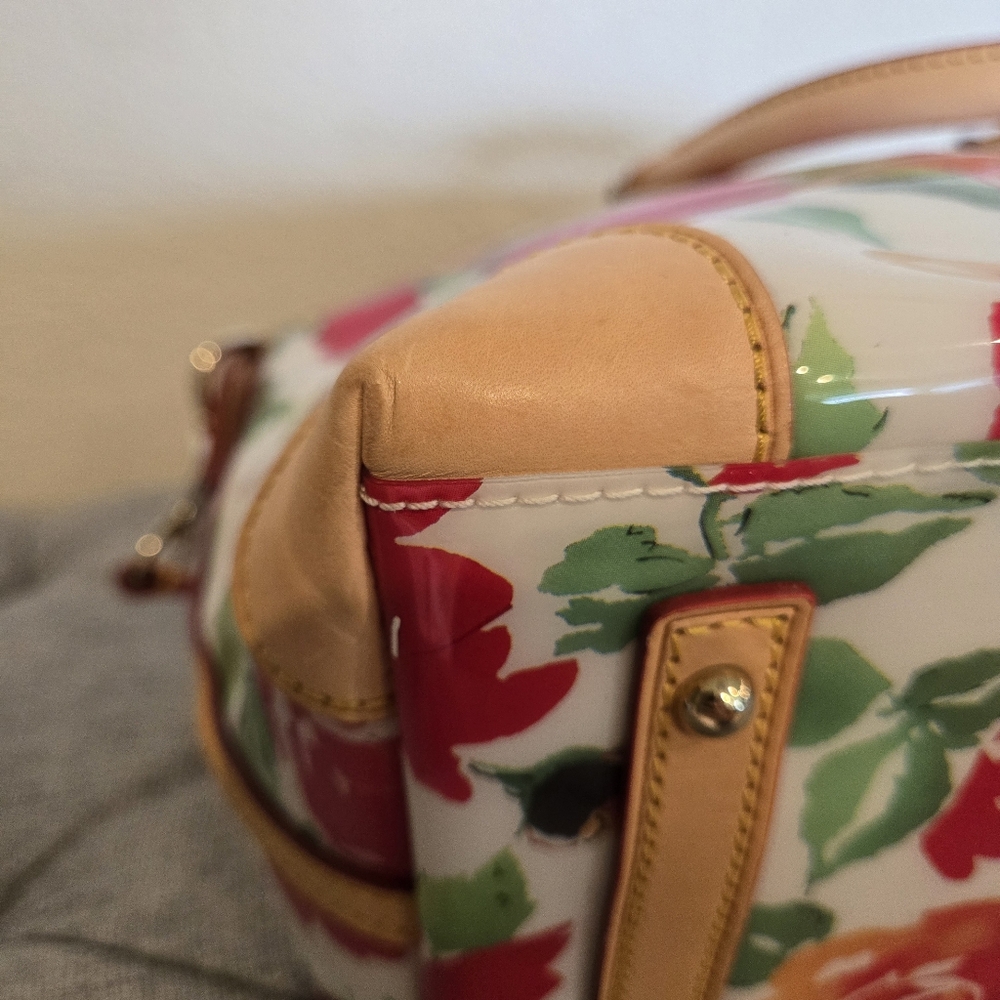 Dooney & Bourke Patent Floral Satchel Crossbody In Rose Garden - Picture 11 of 16